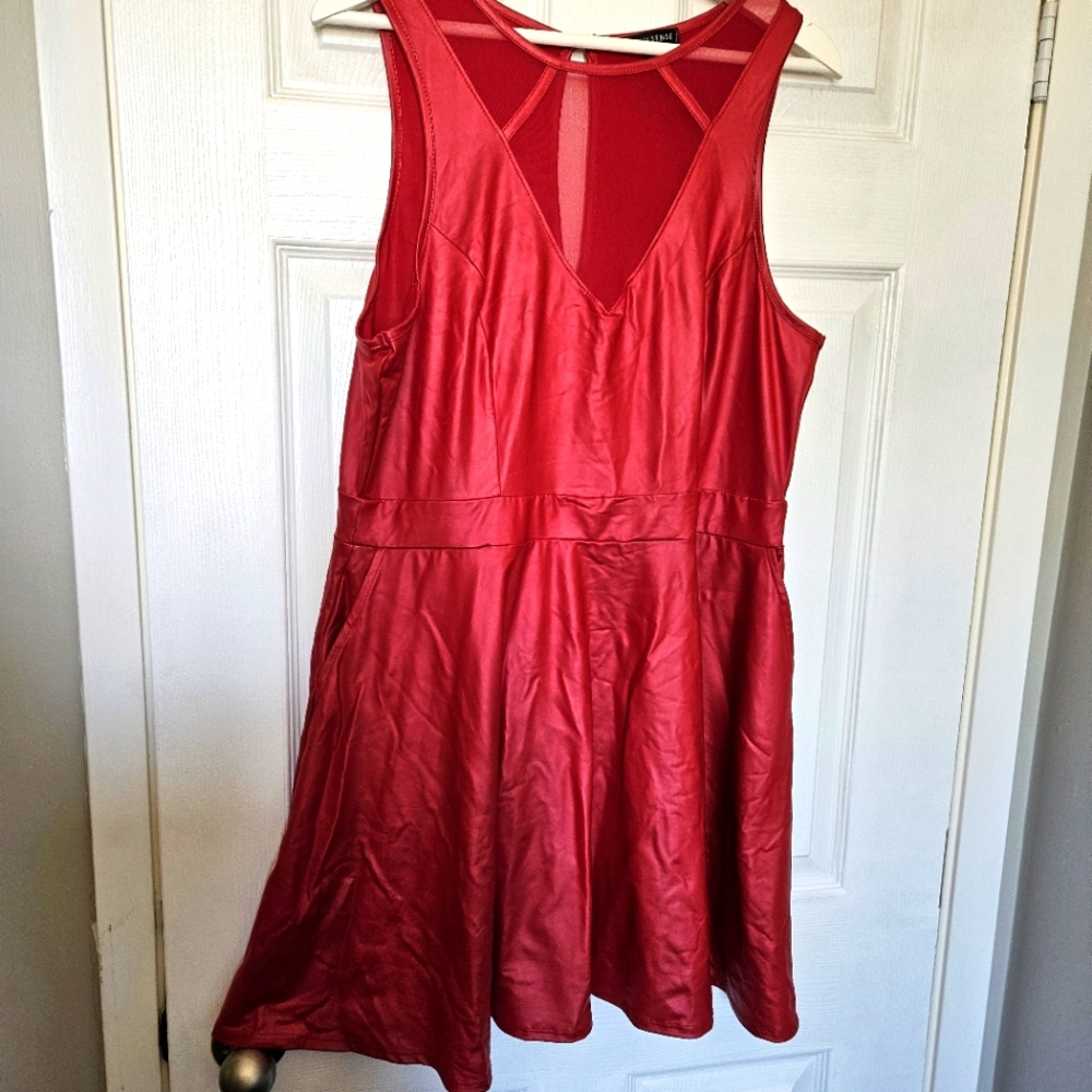 Latex sleeveless mini dress